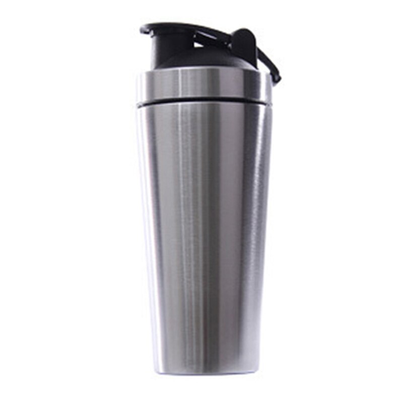 Rvs Eiwit Vibrerende Fles Gym Shaker Sport Milkshake Blender Water Fles Wei-eiwit Fitness Zonder Bpa: Silver