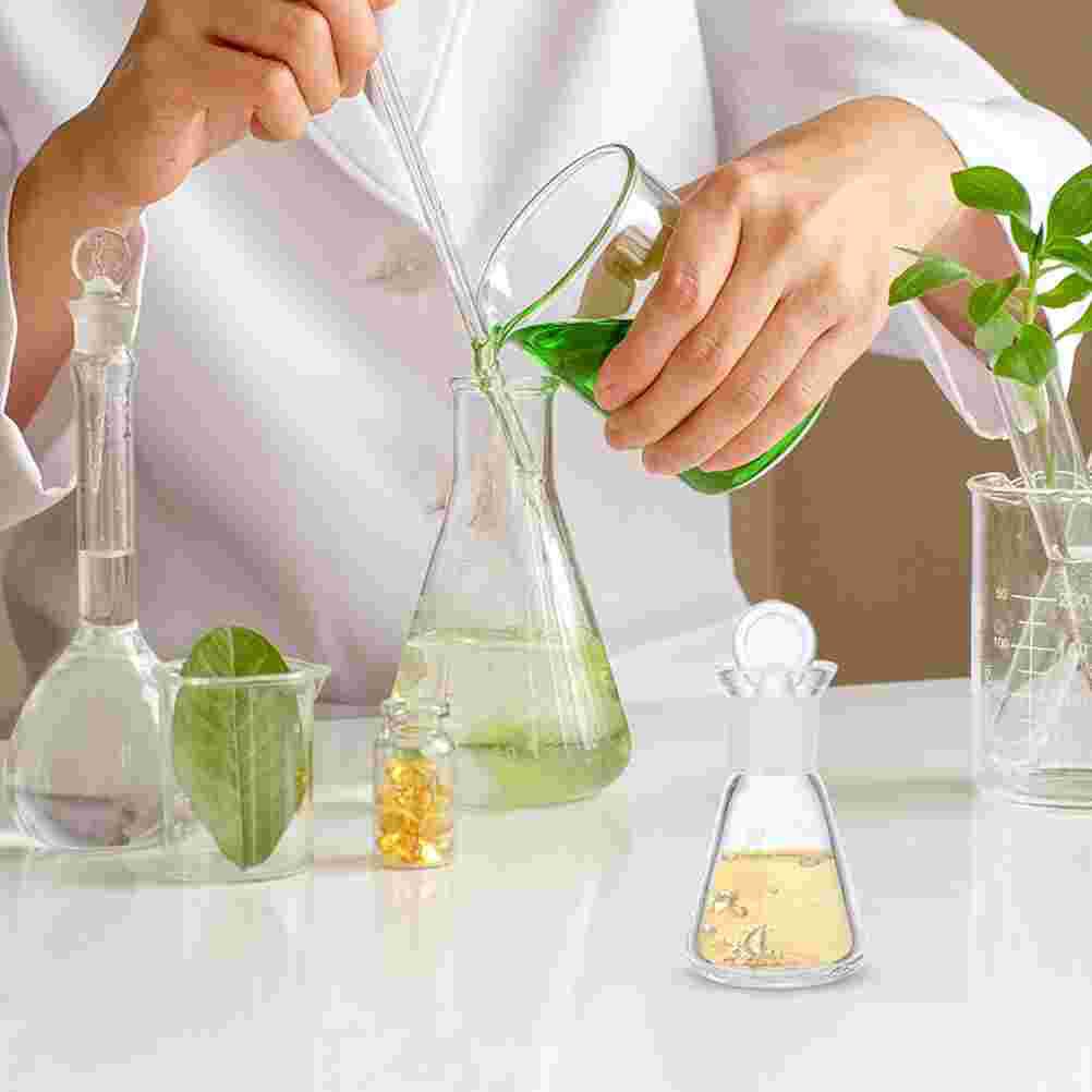 4Pcs Narrow-mouth Experiment Glass Flask Laboratory Borosilicate Glass Flask