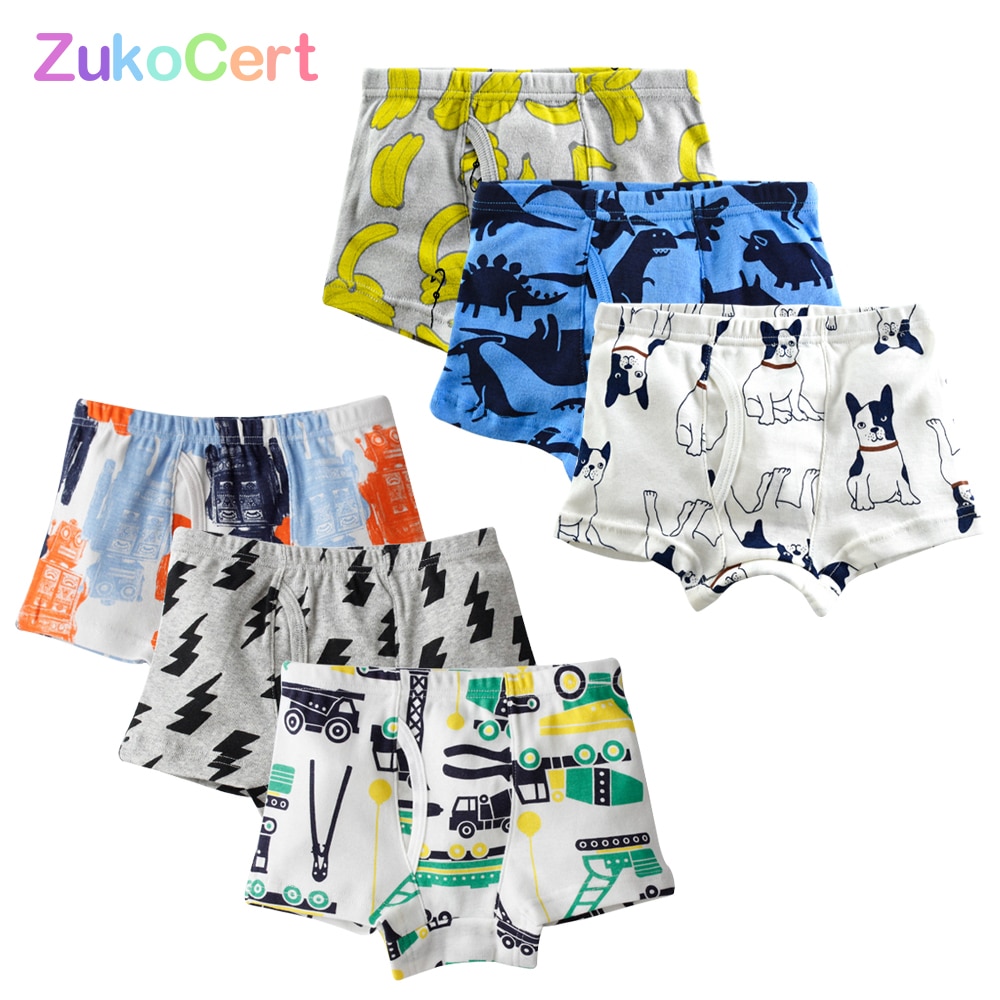 6Pcs/lot Cotton kid underwear boys boxer Cartoon Children Panties Teenager briefs for boy pantie for 2-10years Underpants