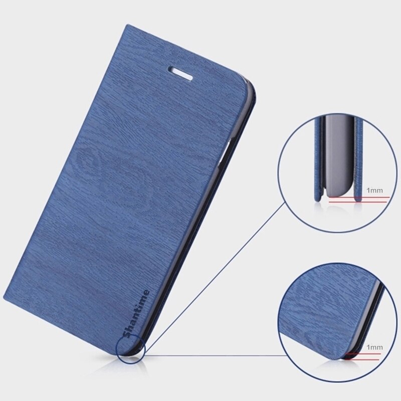 Houtnerf PU Lederen Telefoon Case Voor Vernee M5 Flip Book Case Voor Vernee M5 Business Wallet Case PC Shell back Cover