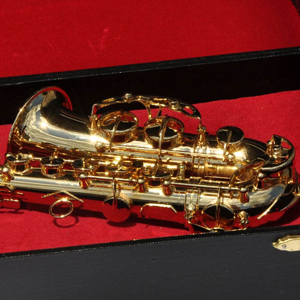 Moonembassy tenor saxofonemodel miniatureskærm sax model realistisk musik elsker fødselsdag musikinstrument