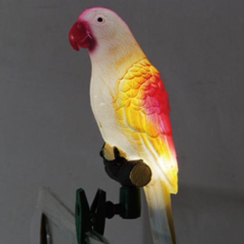 Solar- Energie LED Licht Vogel Papagei Lampe Mit Clip Nacht Lichter für draussen Garten Pfad Ornament SNO88