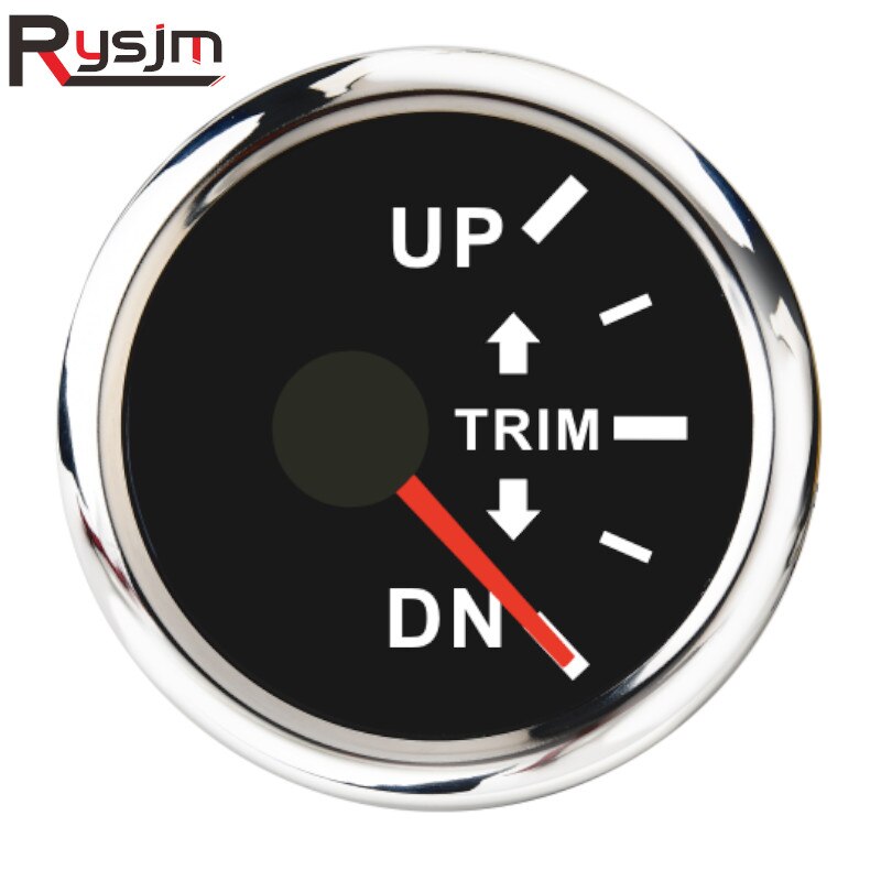 Universal 52mm Up to Dn Marine Boat Trim Gauge Trim Tilt Indicator for Boat Inboard Outboard Engine Truck Red Backlight 12V/24V