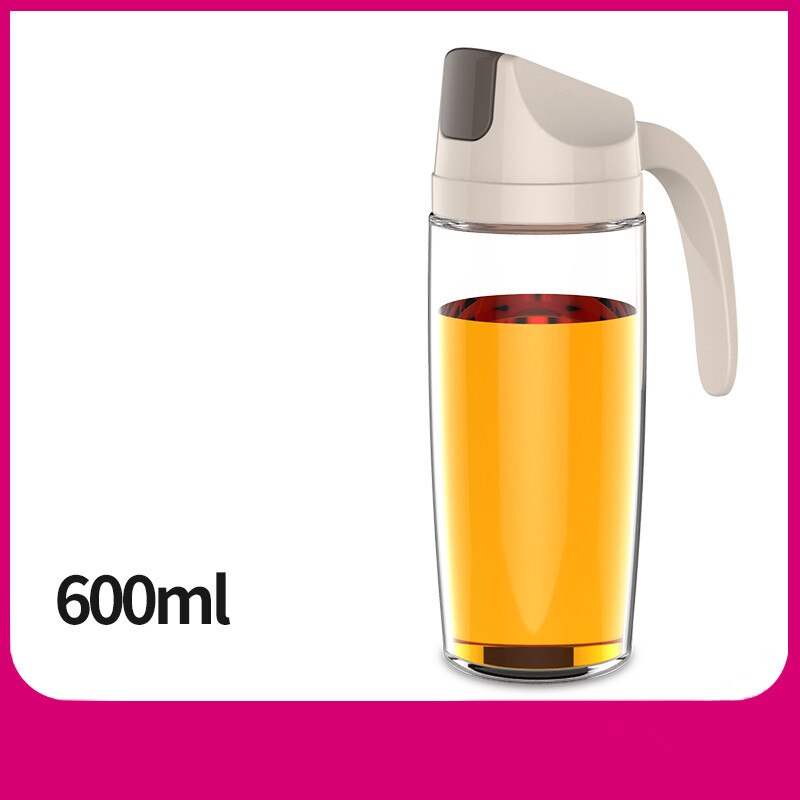 Glas olivenolie flaske premium eddike beholder køkken sojasovs flaske glas eddike opbevaring flaske madlavningsværktøj: 600ml abrikoser