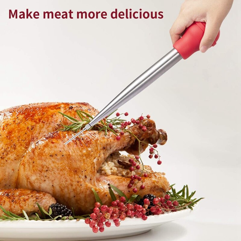 30ml kalkun baster sett med injeksjon nål rensebørste til kjøtt bbq matte smak baster sprøyte rør rør
