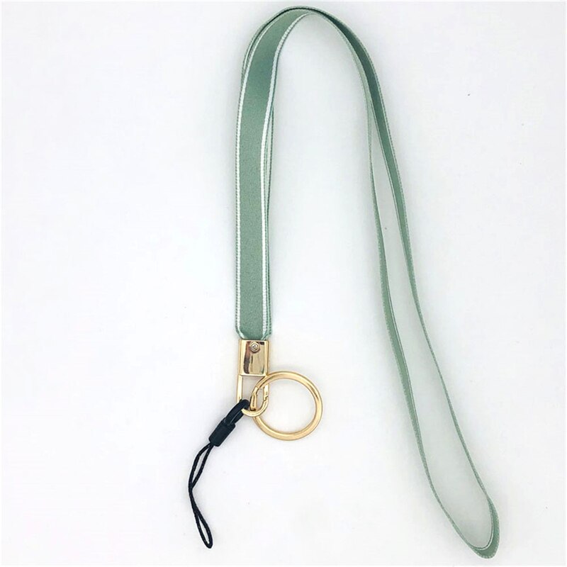 cordones de rayas multicolor para teléfono para correa de cuello de llave para tira de correas para tarjeta de identificación llavero para gimnasio Lanyard Key: Light Green