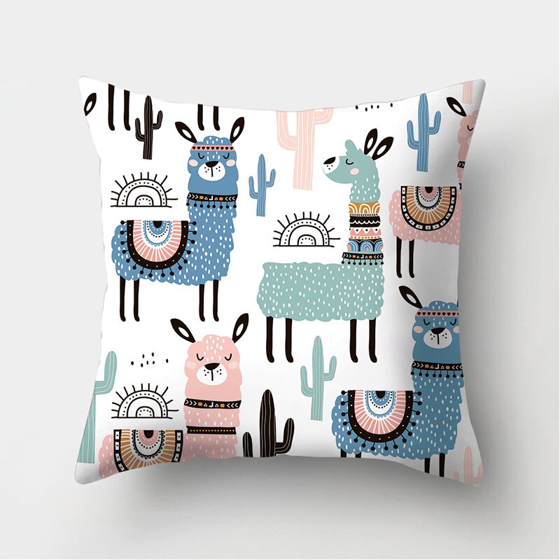 Dinosaurie alpacka panda räv dekorativa kuddar örngott polyester kuddfodral kudde soffa dekoration kuddfodral 40946: 2bz-40946-015