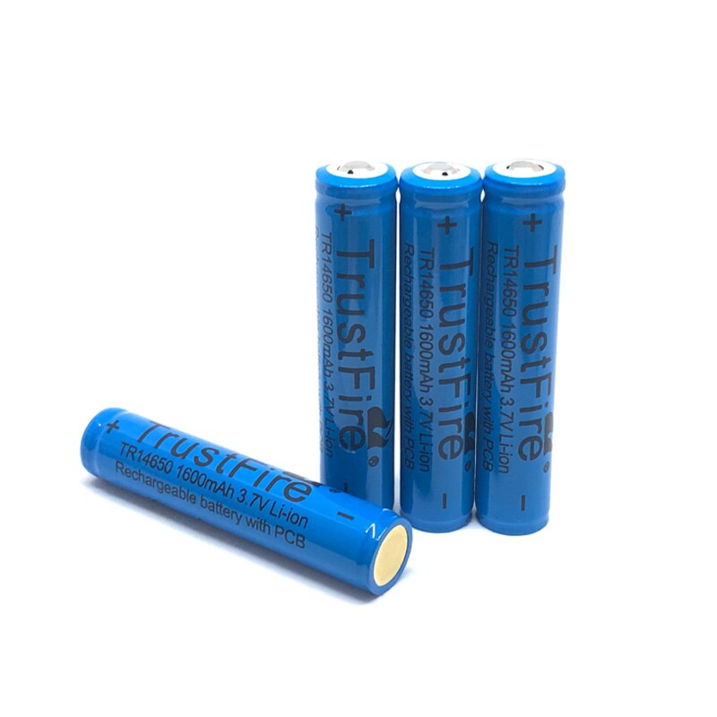 TrustFire Protected TR14650 1600mah 3.7V 14650 Li-ion Rechargeable Battery Camera Flashlight Torch Batteries with PCB
