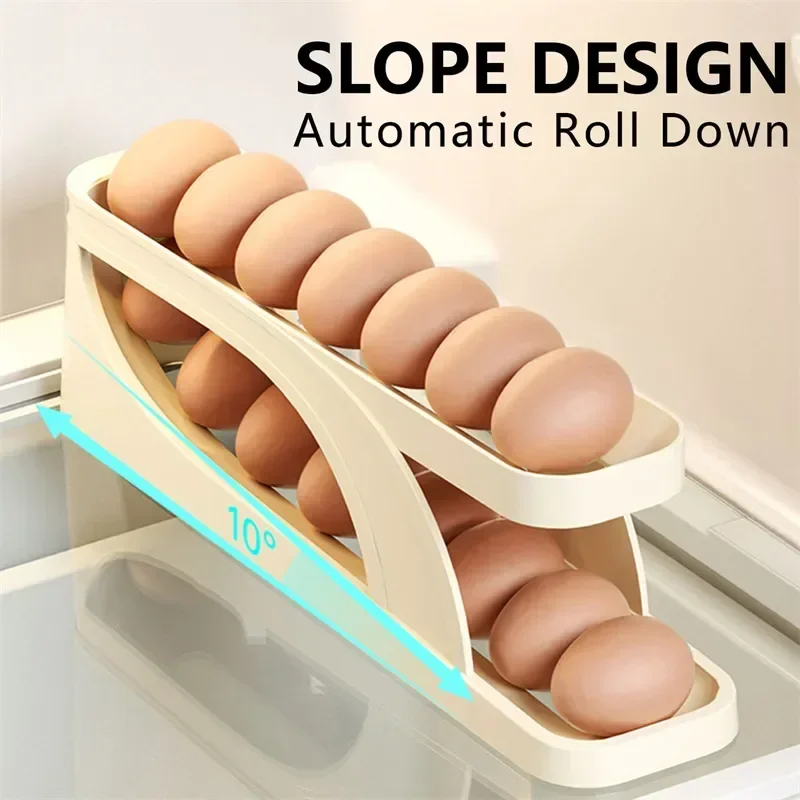 Automatisches Scrollen Eier Regal Halfter Aufbewahrung sbox Eierkorb Behälter Organizer Rolldown Kühlschrank Eier Spender für sterben Küche