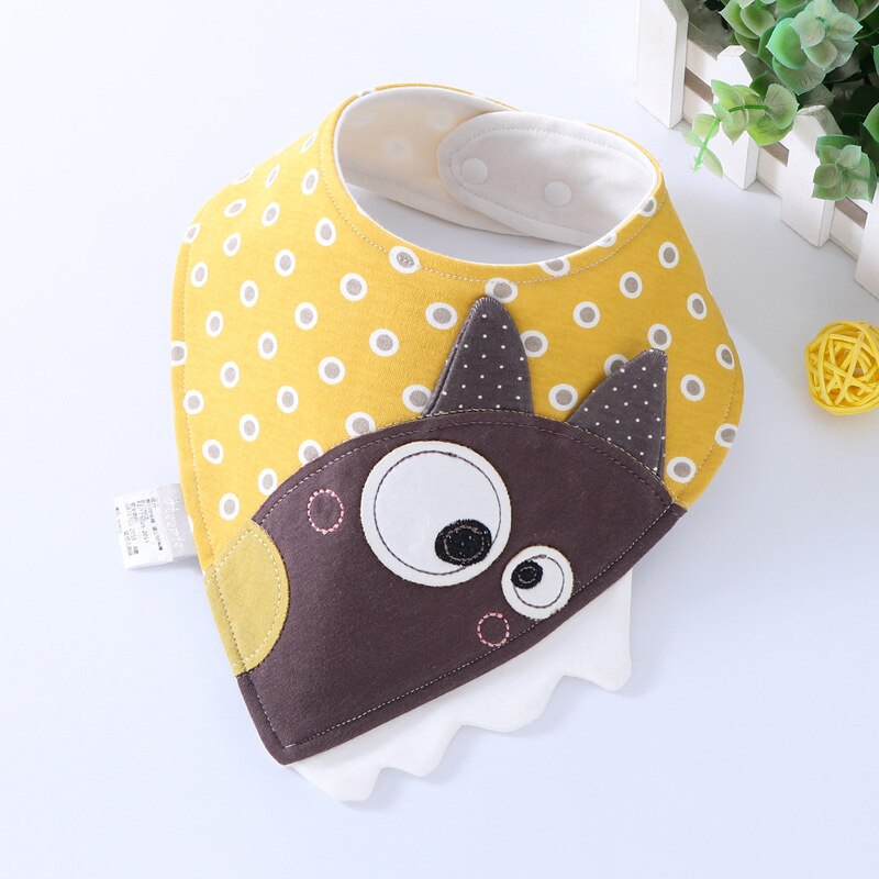 Adorable Newborn Baby Bibs Infnat Boys Girls Organic Cotton Triangle Bib Animal Mouse Cat Owls Toddler Soft Bandana: Owl