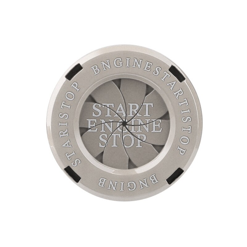 Rotary Push Start Button Cover Auto Spin Engine Start Stop Button Cover Ignition Protective One Key Start Button Cover: Pearl silver