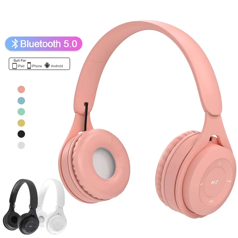 Børnehovedtelefoner trådløse bluetooth-øretelefoner stereo foldbare hjelme gaming headset over-ear hovedtelefoner til android ios