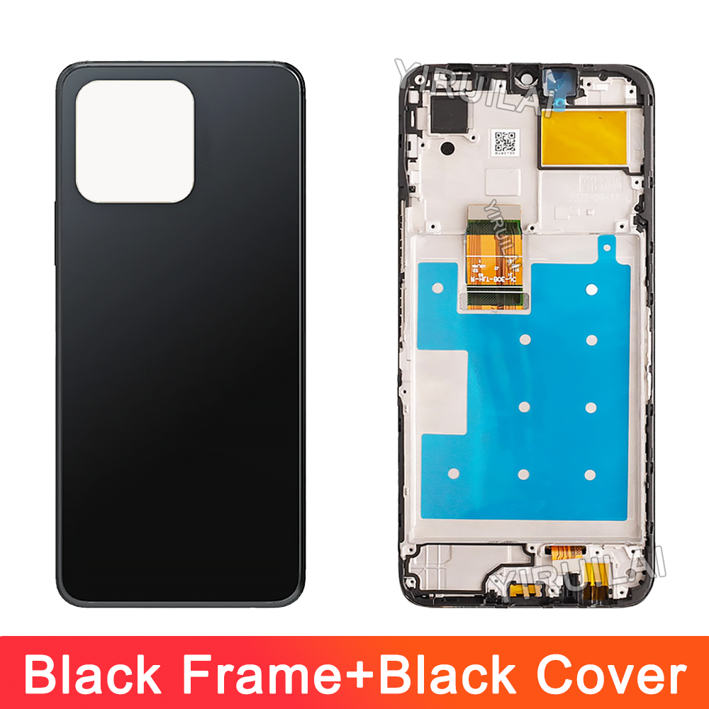 Pantalla de VNE-LX1 LCD de 6,5 pulgadas probada para Huawei Honor X6, montaje de digitalizador con pantalla táctil para HonorX6 LCD VNE-LX2 VNE-LX3 con marco: La India rojo