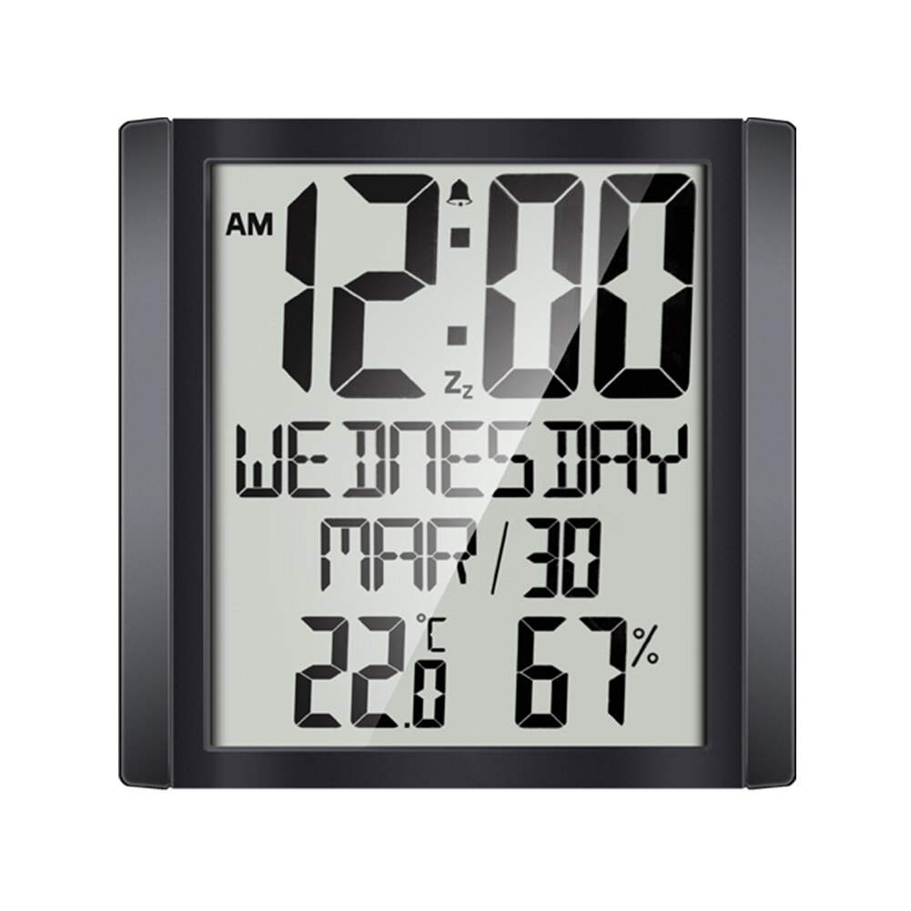Big Screen Calendar Home Office Living Room Temperature Bedroom Humidity Digital Display Wall Clock Date Alarm Modern