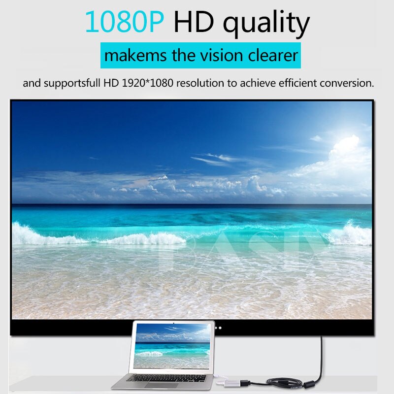 Basix DisplayPort Display Port DP to VGA Adapter Cable Male to Female Converter for PC Computer Laptop HDTV Monitor Projector