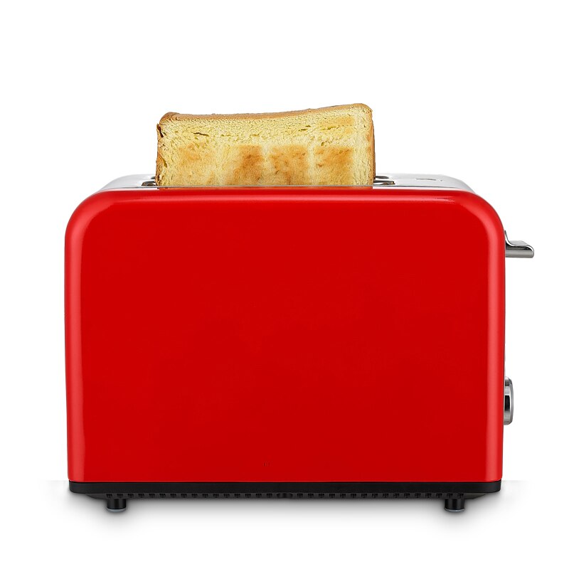 Mini-grille-pain multifonctionnel avec corps en acier inoxydable, rouge et jaune, 6118