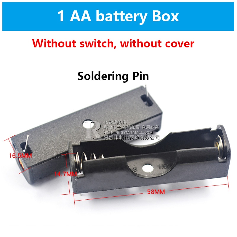 Aa batteri förvaringsbox aa batteripaket fodral självbatterihållare cellbox aa batterihållare med strömbrytare och lock 1-8x 4 st: 1x batteriboxstift