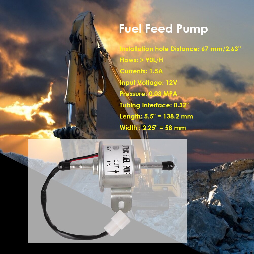 For Yanmar Excavator Fuel Pump 1pc 12v Electronic Mini Feed Diesel Replacement