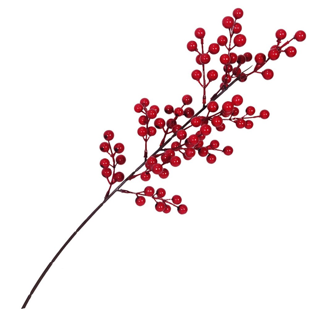 Simulerede røde bær stilke gren til blomsterarrangementer atmosfære layout juletræspynt bryllupsfest dekor festiv