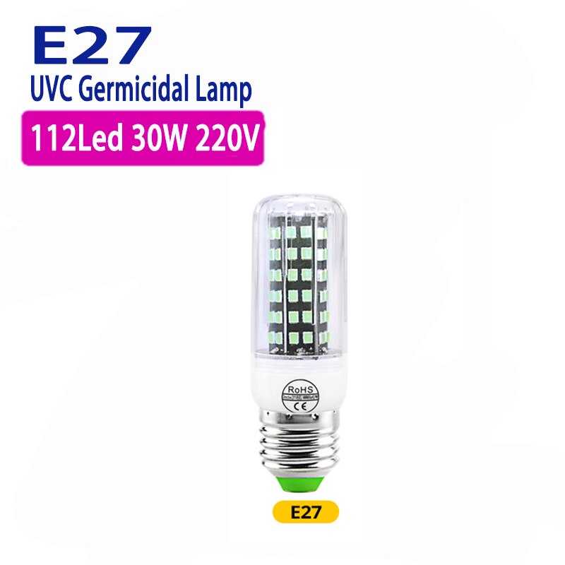 Lámpara de desinfección de ozono UVC, germicida de maíz de 110V/220V, portátil, segura para la salud, luz ultravioleta de desinfección sin radiación para el hogar: 01