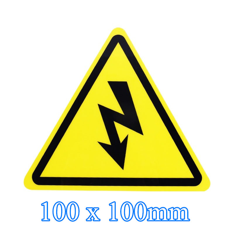 2pc pvc advarselsmærkater selvklæbende etiketter elektrisk stød fare fare meddelelse sikkerhed vandtætte mærker til fare forelektrisk boks: 100 x 100mm
