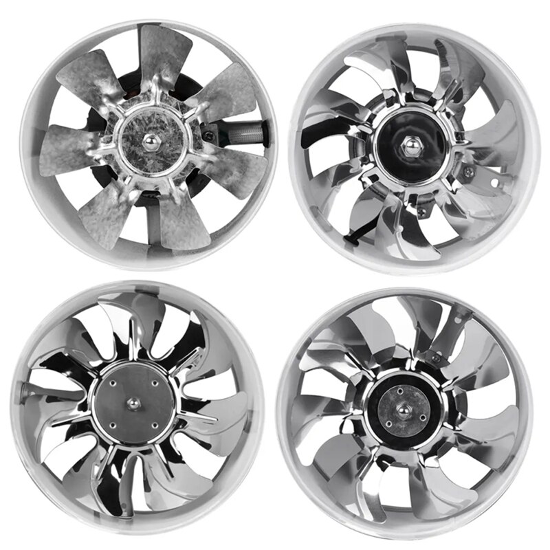 220V Inline Duct Fan Booster Exhaust Blower Air Cooling Vent White