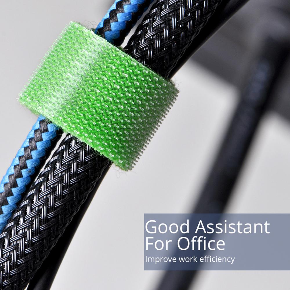 Ankndo 20Pcs USB Cable Management Charging Cable Organizer PC Cable Winder Straps Earphone Cable Tie Hook Loop Desk Cable Bundle