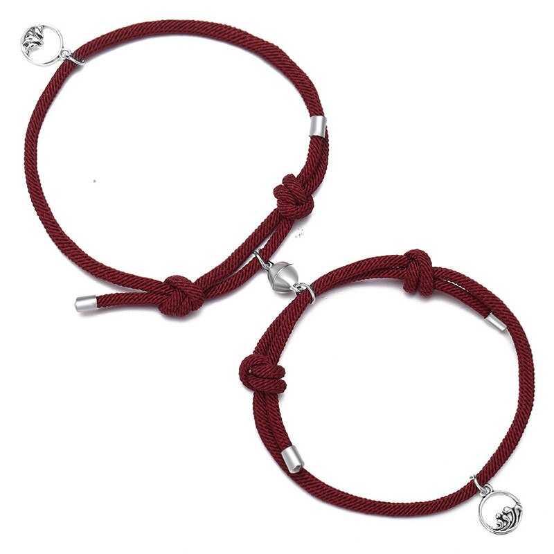 Rvs Magnetische Vriendschap Liefhebbers Koppels Armbanden Aantrekkelijke Liefde Touw Armband Mannen Vrouwen Sieraden: 6