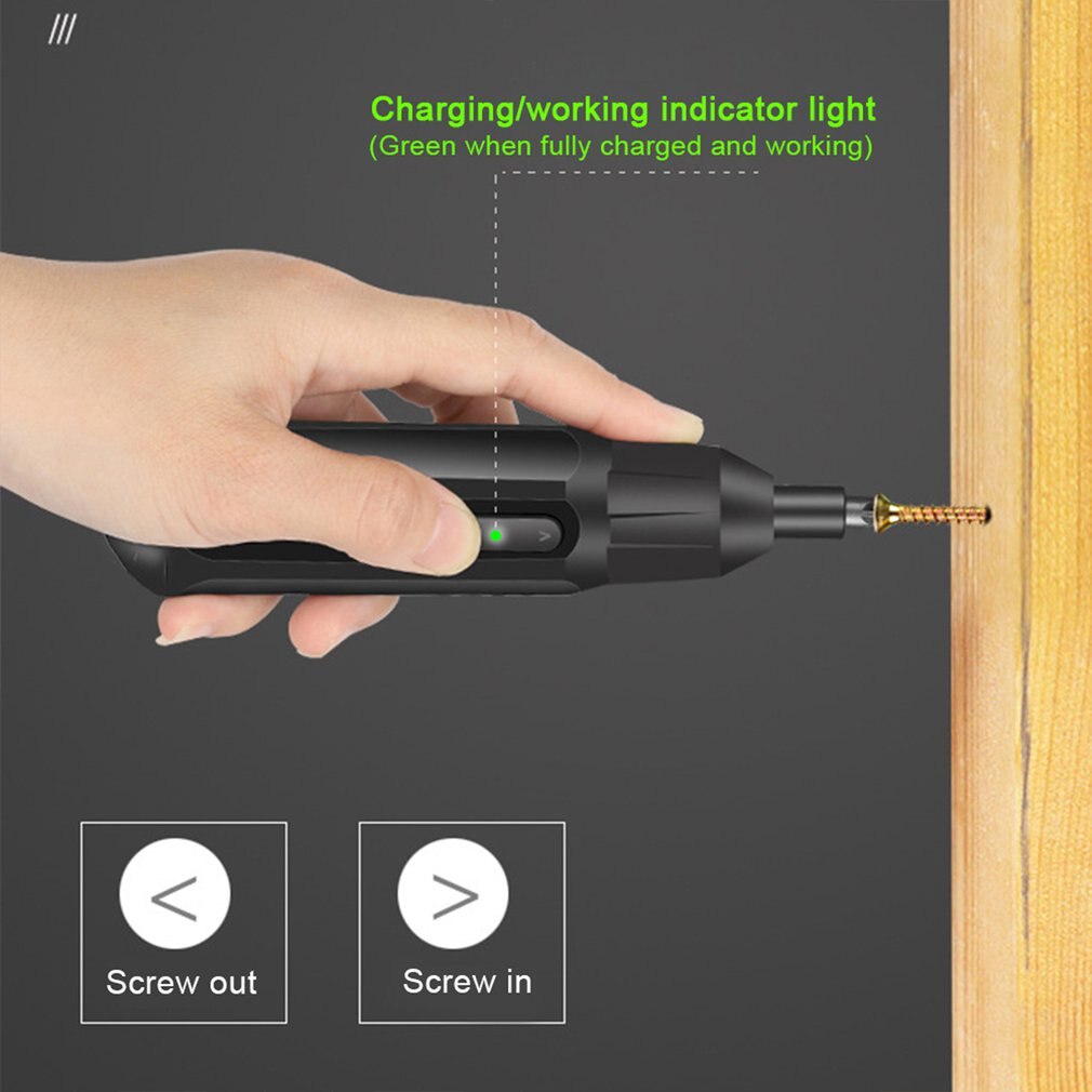 Herramienta eléctrica recargable por USB para el hogar, destornillador eléctrico multifuncional de 3,6 V, bricolaje, con 2 brocas de tornillo para teléfono
