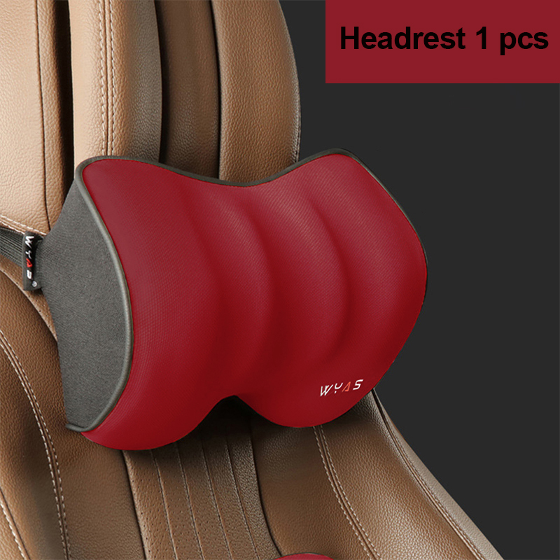 Car Lumbar Support Headrest Neck Pillow Support Universal Soft Neck Pillows Cushion Car Memory Foam Lumbar Pillow Back Support: WHITE