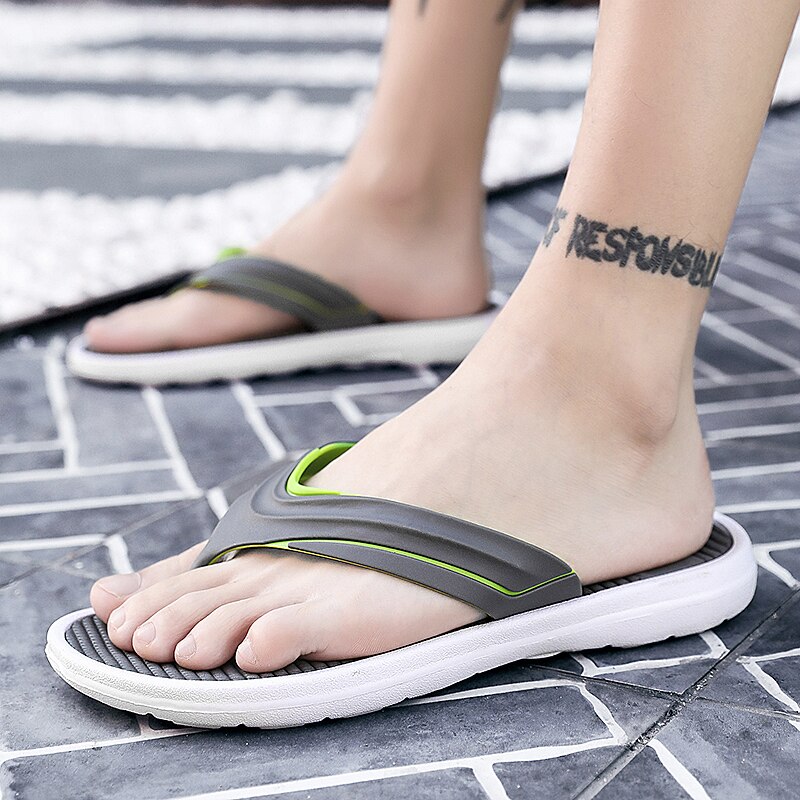 Herre flip flops sommer herre stil eva myke sko utendørs strand herre tøfler massasje menn fottøy sandaler