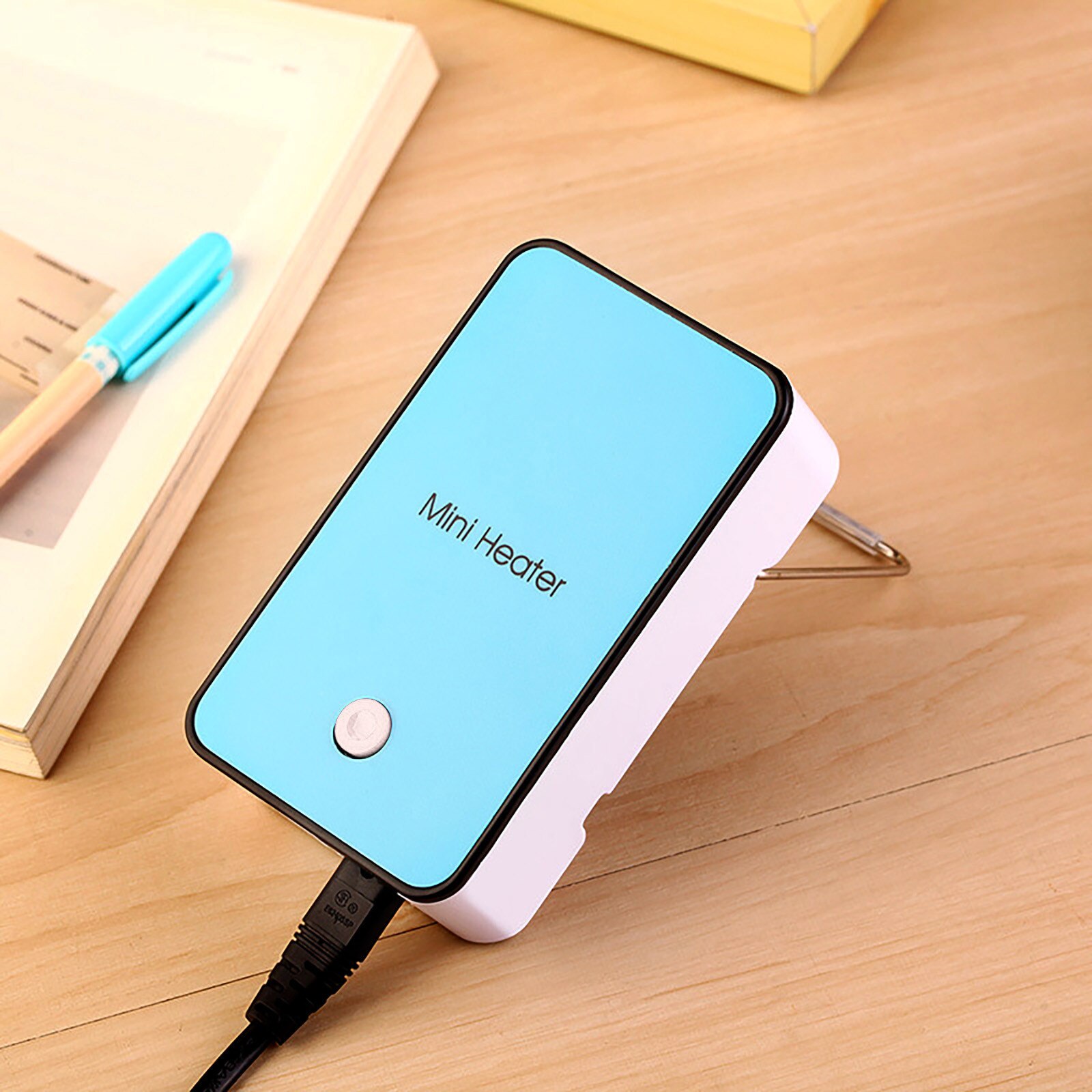 Handy Portable Mini Fan Heater Desk Desktop Winter Warmer Fast Electric Heater Thermostat Fan For Living Room Bedroom Office: Blue