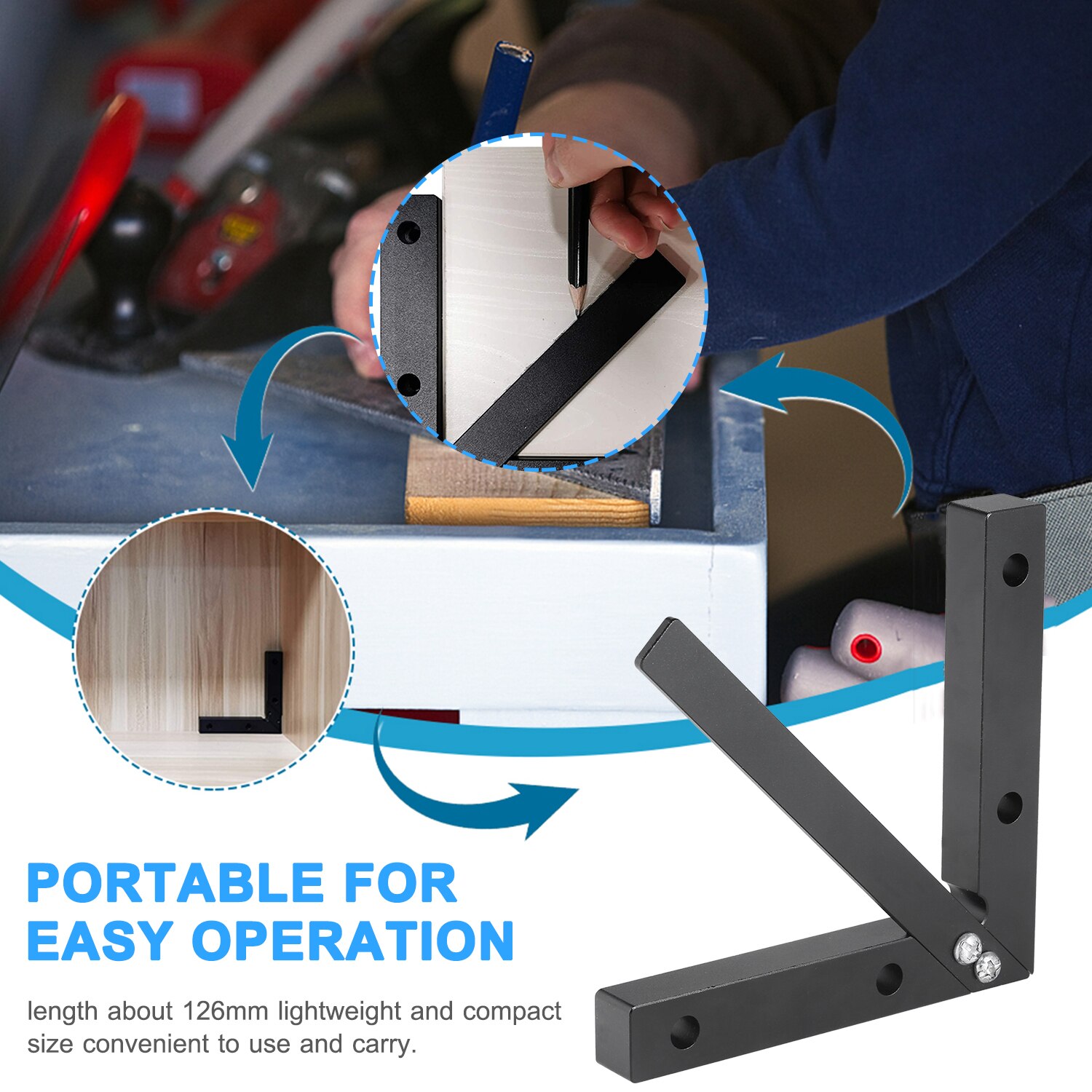 Center Finder Square Center Scribe Measuring Tool 45/90 Degree Right Angle Line Gauge Carpenter Ruler Aluminium Alloy Woodwork