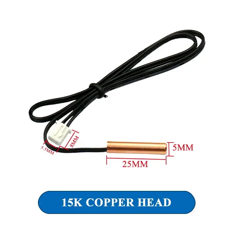 5PCS Klimaanlage Temperatur Sensor 5K 10K 15K 20K 25k 50K Klimaanlage Rohr Sensor gummi Kopf Kupfer Kopf: Blau