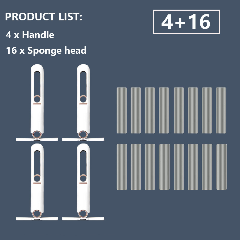 2-24Pcs Mini Mop Squeeze Mini Mop Folding Home Cleaning Mops with Self-squeezing Floor Washing Mops Desk Kitchen Car Clean Tools: light green