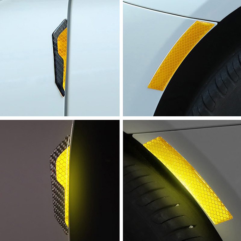 4 Uds. Pegatinas anticolisión para puerta de coche, pegatinas para el cuerpo, pegatinas de advertencia reflectantes, decorativas, resistentes a los arañazos, universales modificadas