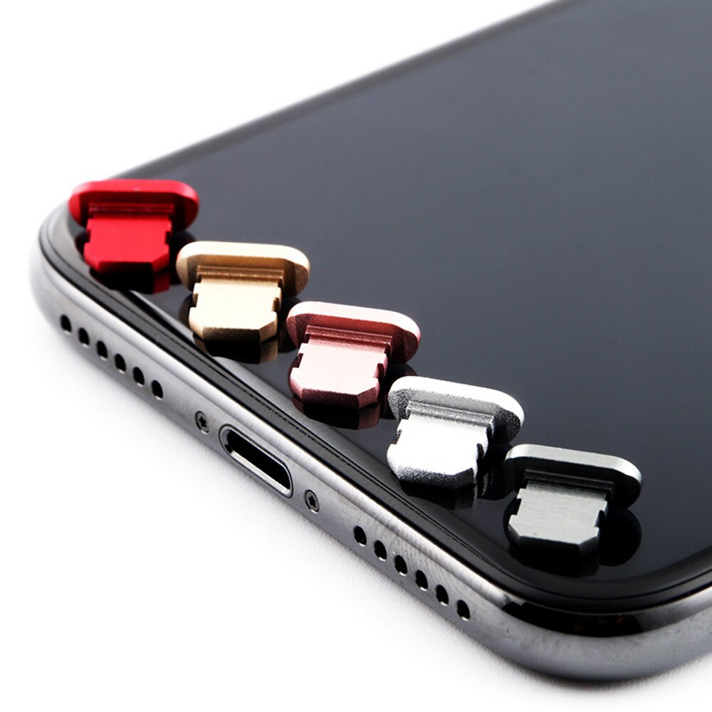 Aluminium Legering Dust Plug Mobiele Telefoon Charge Port Stopple voor Apple IPhone 4 5 5 s 6 6 s 7 8 X Plus
