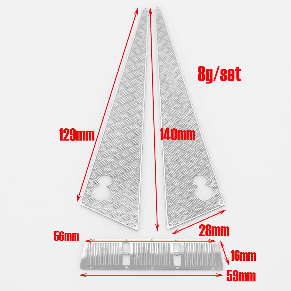 Trx -6 g500 g63 edelstahlblech-antirutschplatte für die motorhaube des 1/10 rc trx 4 crawler 6 cars