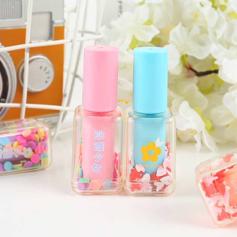 1 Pcs Nail Polish Bottle Highlighter Pen Cute Kawaii Graffiti Marker Paint Stationery Drawing Lovely Sweet Pens