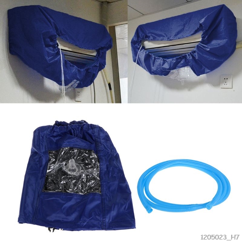 Blauw Airconditioner Schoonmaken Dust Wassen Cover Schoon Waterdichte Protector Cap Met 3 M Waterleidingen