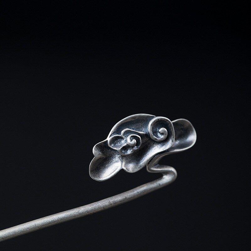 Thai Silver Cloud Hair Accessories for Women Wedding 925 Sterling Silver Chinese Hair Stick Hair Jewelry Head Piece Ornaments