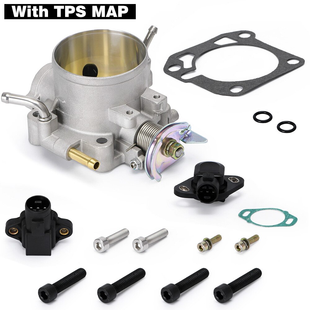 VR - 70MM Throttle Body Kit With TPS & MAP Sensor for Honda B/D/H/F Series B16 B18 309-05-1050 Throttle Bodies 309051050: with TPS MAP