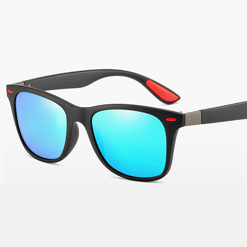 Vintage firkantede mænd polariserede solbriller mærke udendørs kørespejl kvinder retro luksus solbriller  uv400: C3