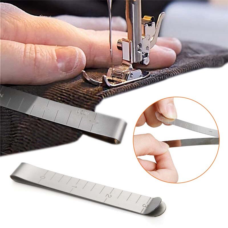 Metal Sewing Crimping Clip Stainless Steel Hemming Clips 3 inches Measurement Quilting Ruler Handmade Marking Accessories 11.5cm