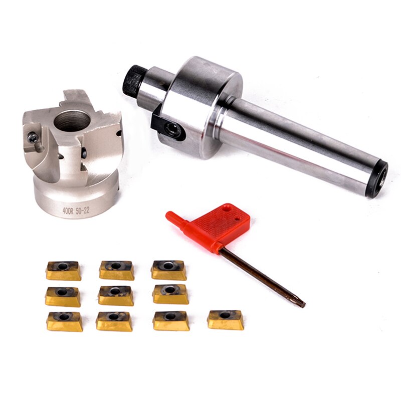 Mt3- fmb 22-m12 skaft 400r 50-22 planfræsning cnc fræser og 10 stk apmt 1604 indsatse