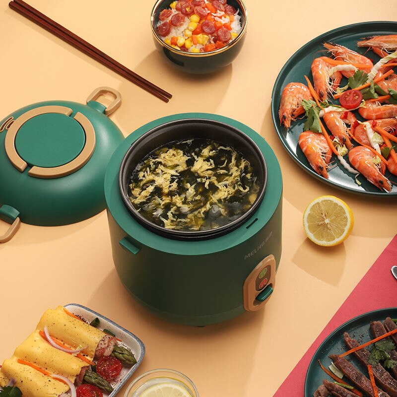 220V Electric Rice Cooker 1.2L Non-Stick Liner Rice Cooking Pot One Key Operation Insulation Multi Cooker Office Soup Porridge