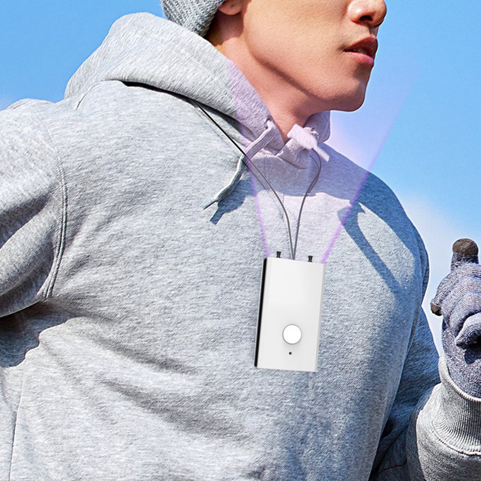 Negative Ions Air Purifier Necklace Wearable Air Cleaner USB Charging& Quiet: Black