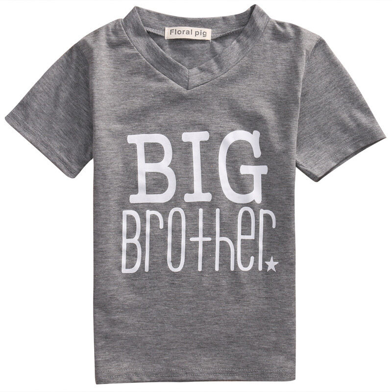2-7 år sommer dreng kortærmet tøj lillebror baby top romper og storebror t-shirt