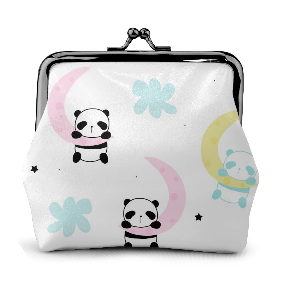 Oude schattige kleine panda slaapt op de maan dames portemonnee kleine dames portemonnee dames portemonnee munt portemonnee: Default Title