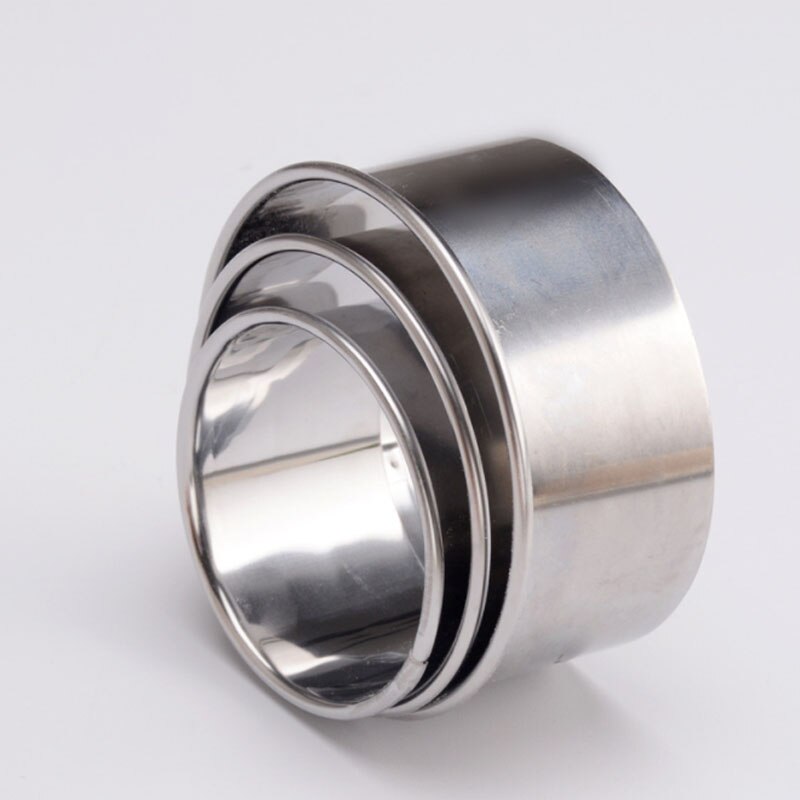 3Pcs Ronde/Bloem Vormige Deeg Snijgereedschap Keuken Gadgets Rvs Dumplings Cutter Draagbare Dumplings Wrappers Mallen: Default Title